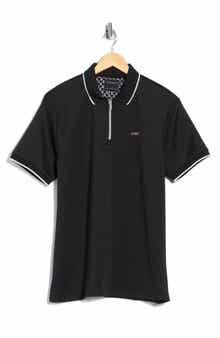 DENIM AND FLOWER Vertical Stripe Textured Polo