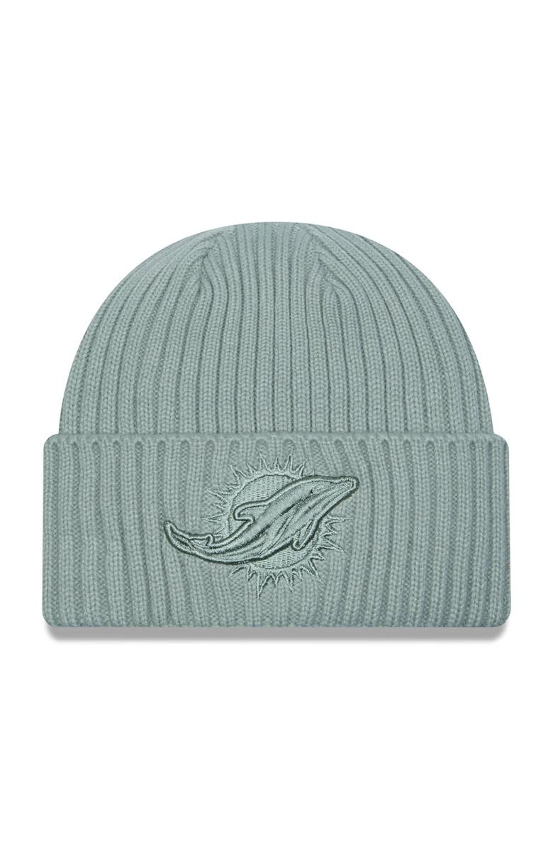 New Era Men's New Era  Green Miami Dolphins Color Pack Cuffed Knit Hat, Main, color, 