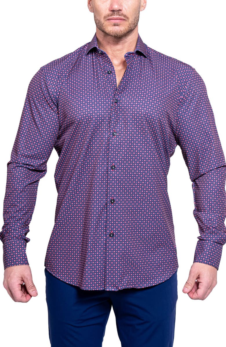 Maceoo Einstein Resistance Contemporary Fit Stretch Button-Up Shirt, Alternate, color, 