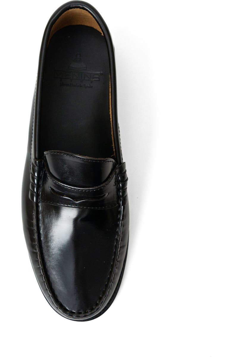 Menina Step Mila Leather Penny Loafer, Alternate, color, Black