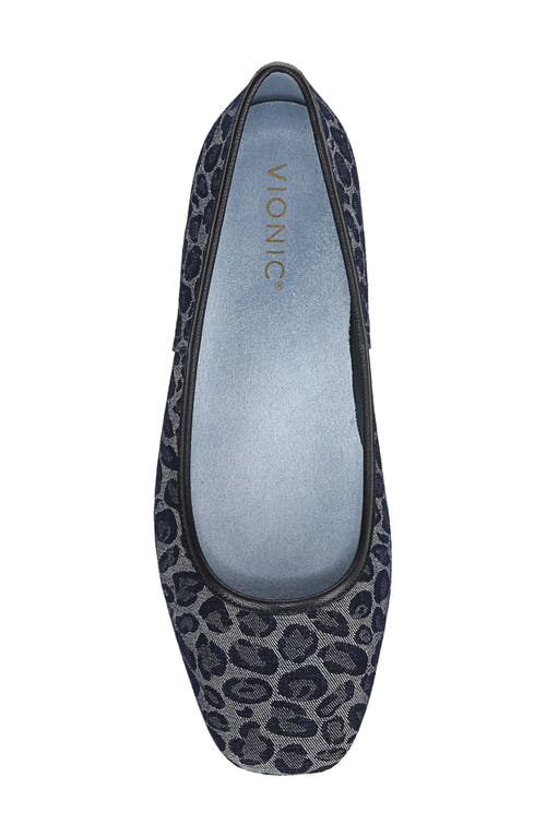 Vionic Orinda Square Toe Flat In Denim Multi