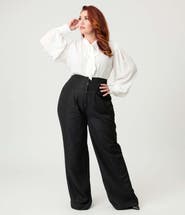 Unique Vintage Plus Size High Waist Trouser