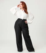 Unique Vintage Plus Size High Waist Trouser