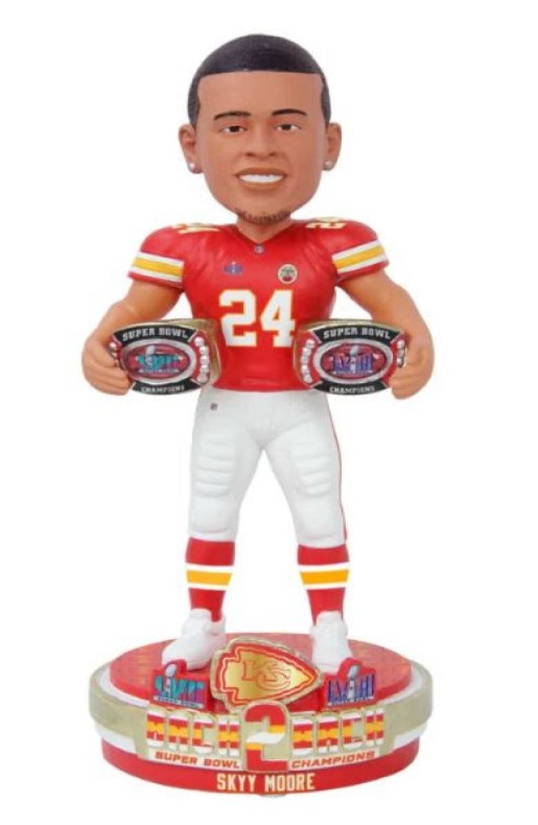 FOCO Skyy Moore (Kansas City Chiefs) Back to Back Super Bowl LVIII 8" Bobblehead, Main, color, Multi-Color