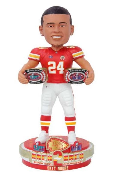 Skyy Moore (Kansas City Chiefs) Back to Back Super Bowl LVIII 8" Bobblehead