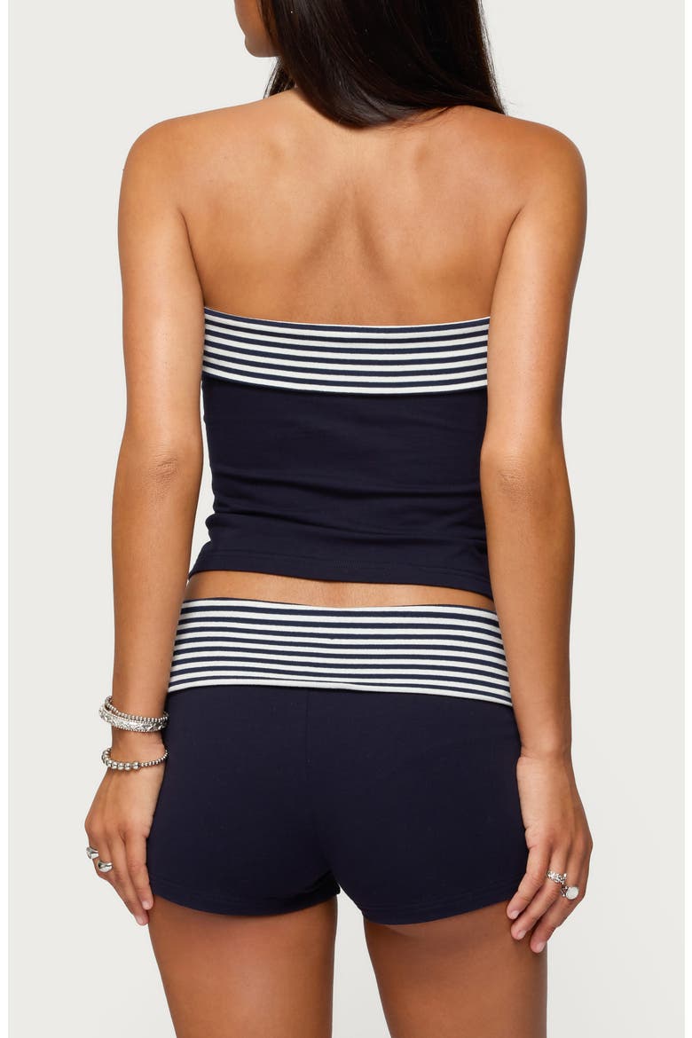 76 Stripe Foldover Tube Top, Alternate, color, NAVY-AND-WHITE