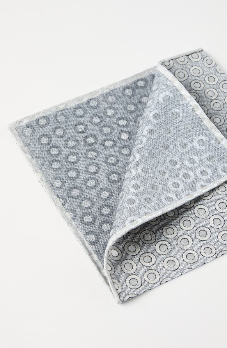Brunello Cucinelli Spotted pocket square, Alternate, color, Grey
