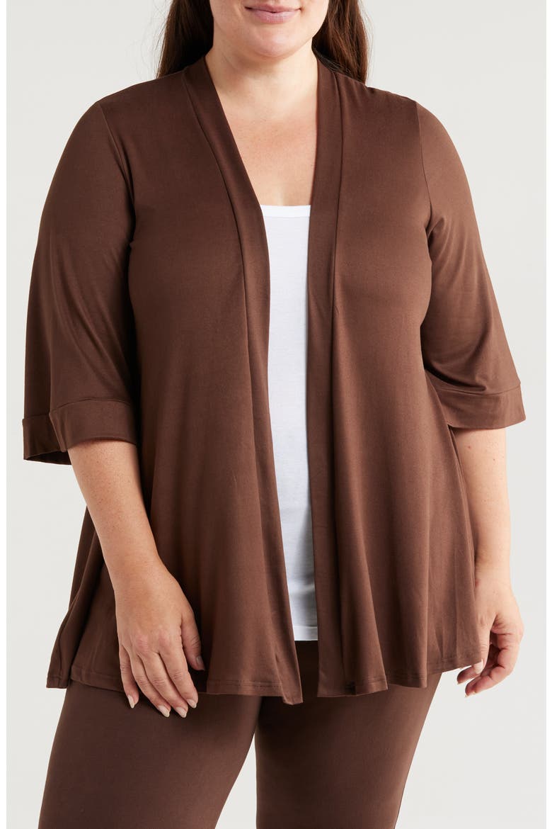 Open Front Cardigan, Main, color, BROWN