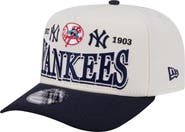 New Era Men's New Era Cream New York Yankees Throwback Tri-Hit A-Frame 9FIFTY Adjustable Hat