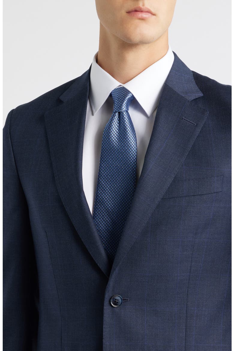 Flynn Classic Fit Plaid Wool Suit, Alternate, color, NAVY