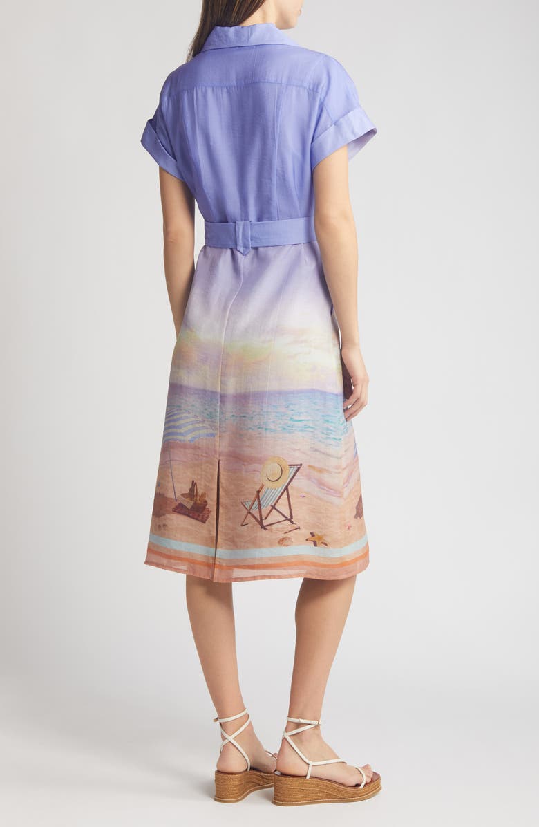 CIEBON Eilish Belted Midi Shirtdress, Alternate, color, Sunset Multi