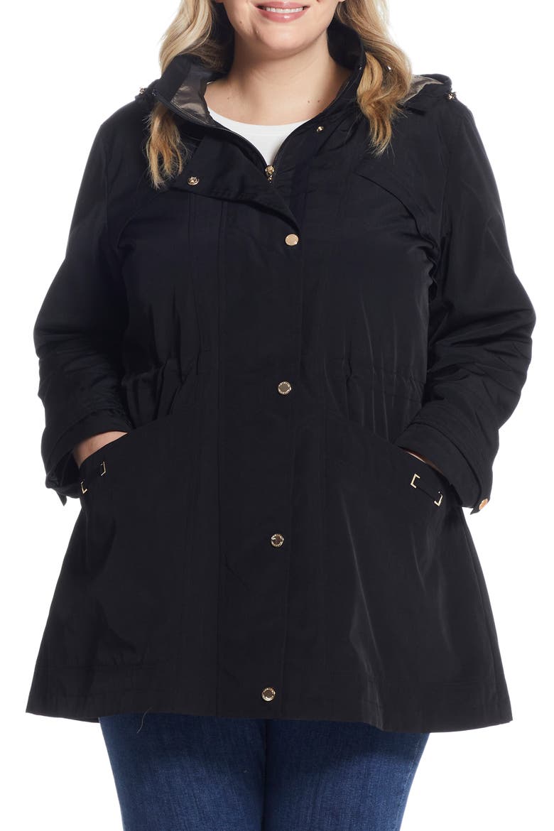 Water Resistant Rain Jacket, Main, color, BLACK