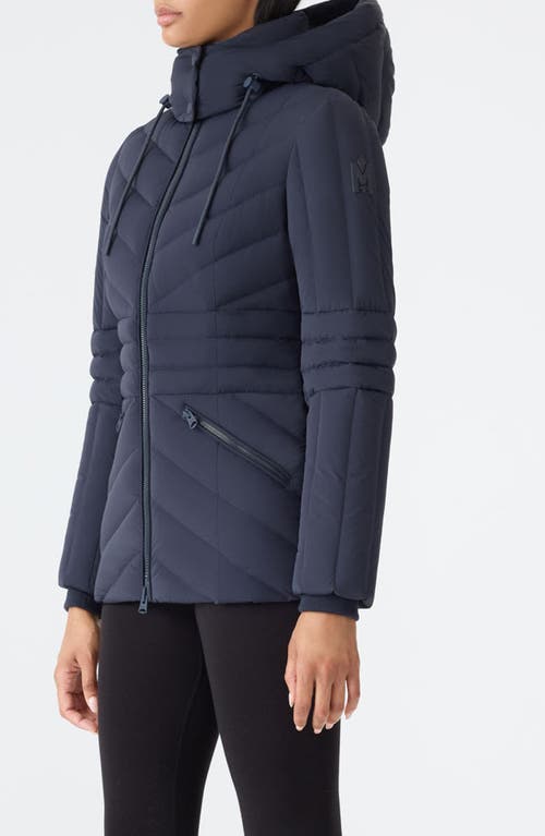 Mackage Nadia Hooded Quilted Down Jacket In Blue