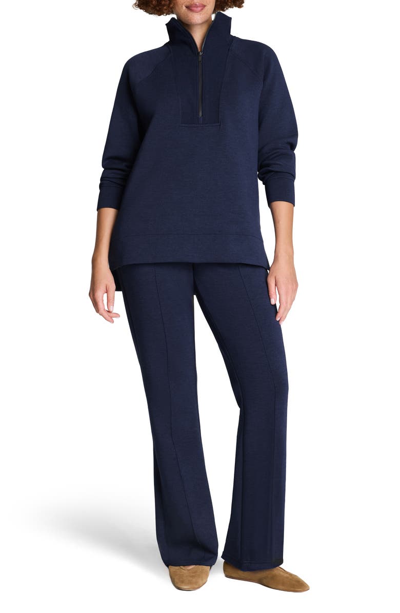 SPANX<sup>®</sup> Air Essentials Brushed Half-Zip Sweatshirt, Alternate, color, Heather Timeless Navy