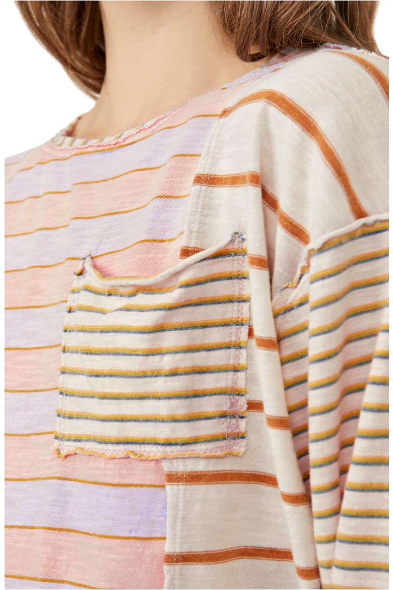 Stripey Prep T-Shirt, Alternate, color, PASTEL COMBO