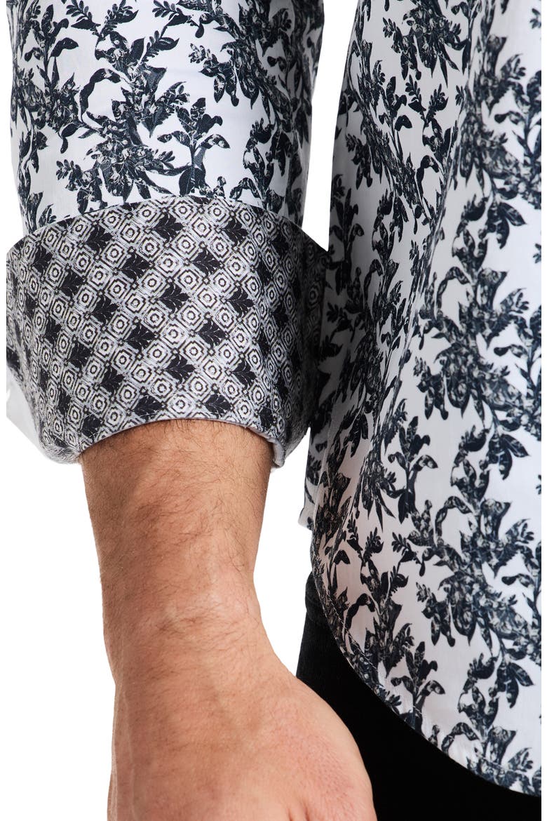 Delson Paisley Print Cotton Dress Shirt, Alternate, color, WHITE