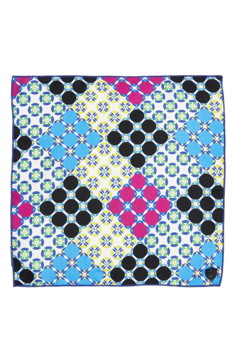 CLIFTON WILSON Multicolor Print Silk Pocket Square, Alternate, color, Multi