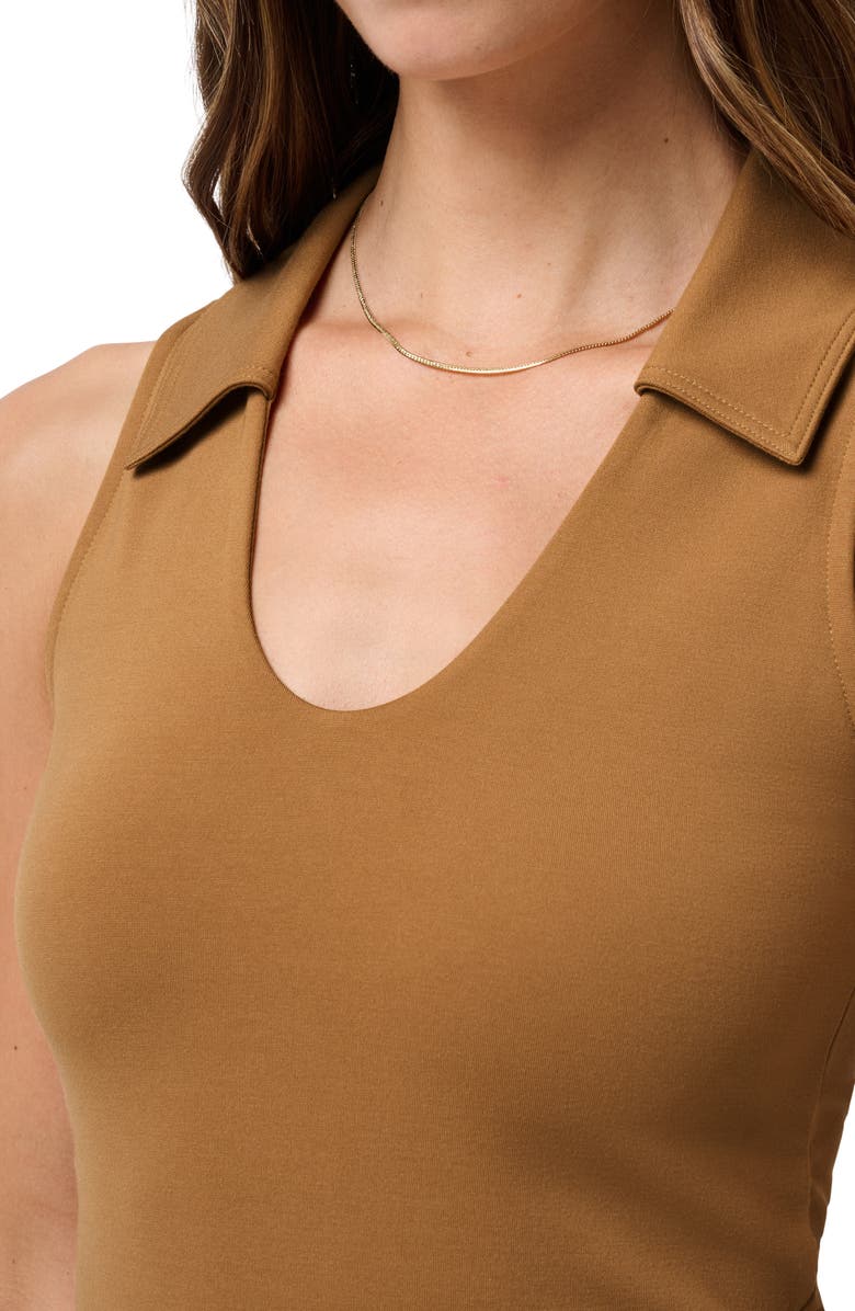 TravisMathew Friday Ponte Sleeveless Polo, Alternate, color, Chestnut