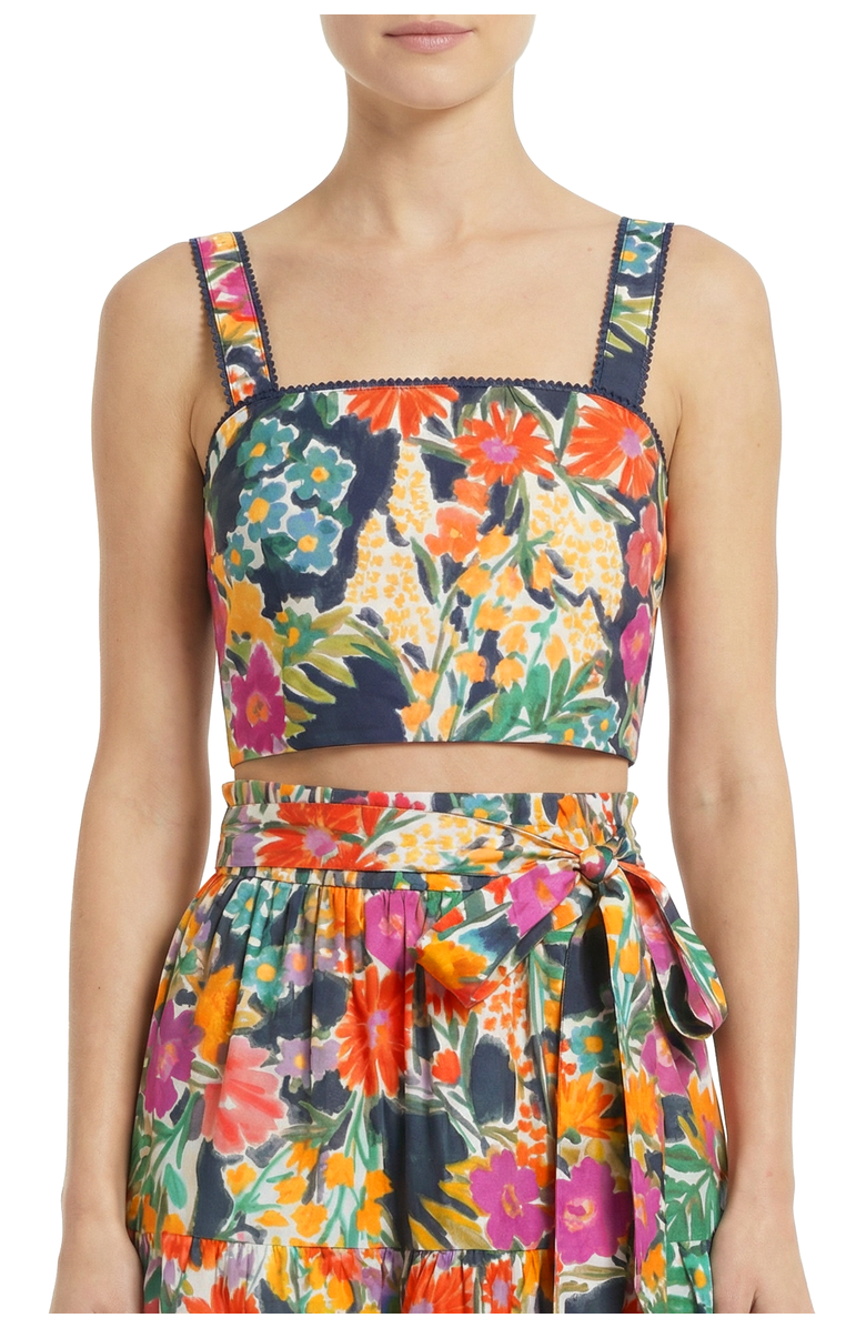 Change of Scenery Ilyssa Square Neck Smocked Crop Top, Main, color, Gardenia