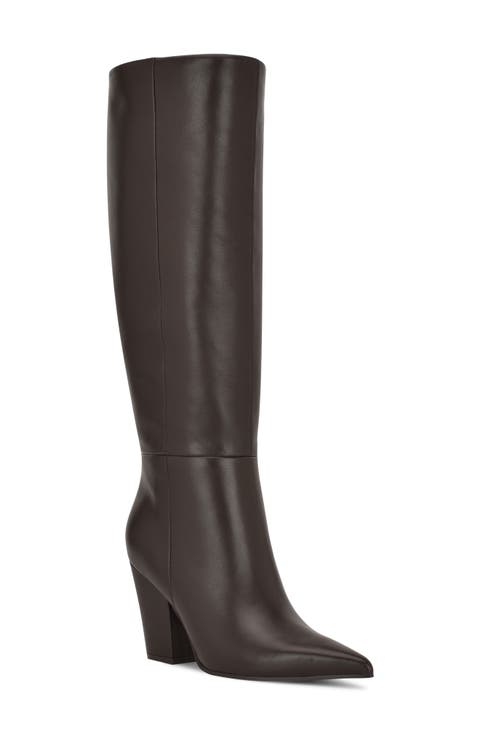 Adera Pointed Toe Knee High Boot (Women) (Regular & Wide Calf)