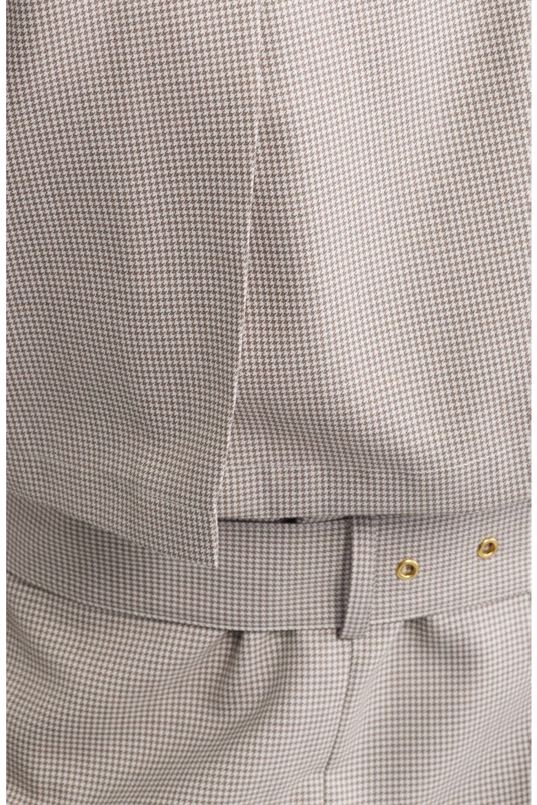 Houndstooth Short Trench Jacket, Alternate, color, BEIGE