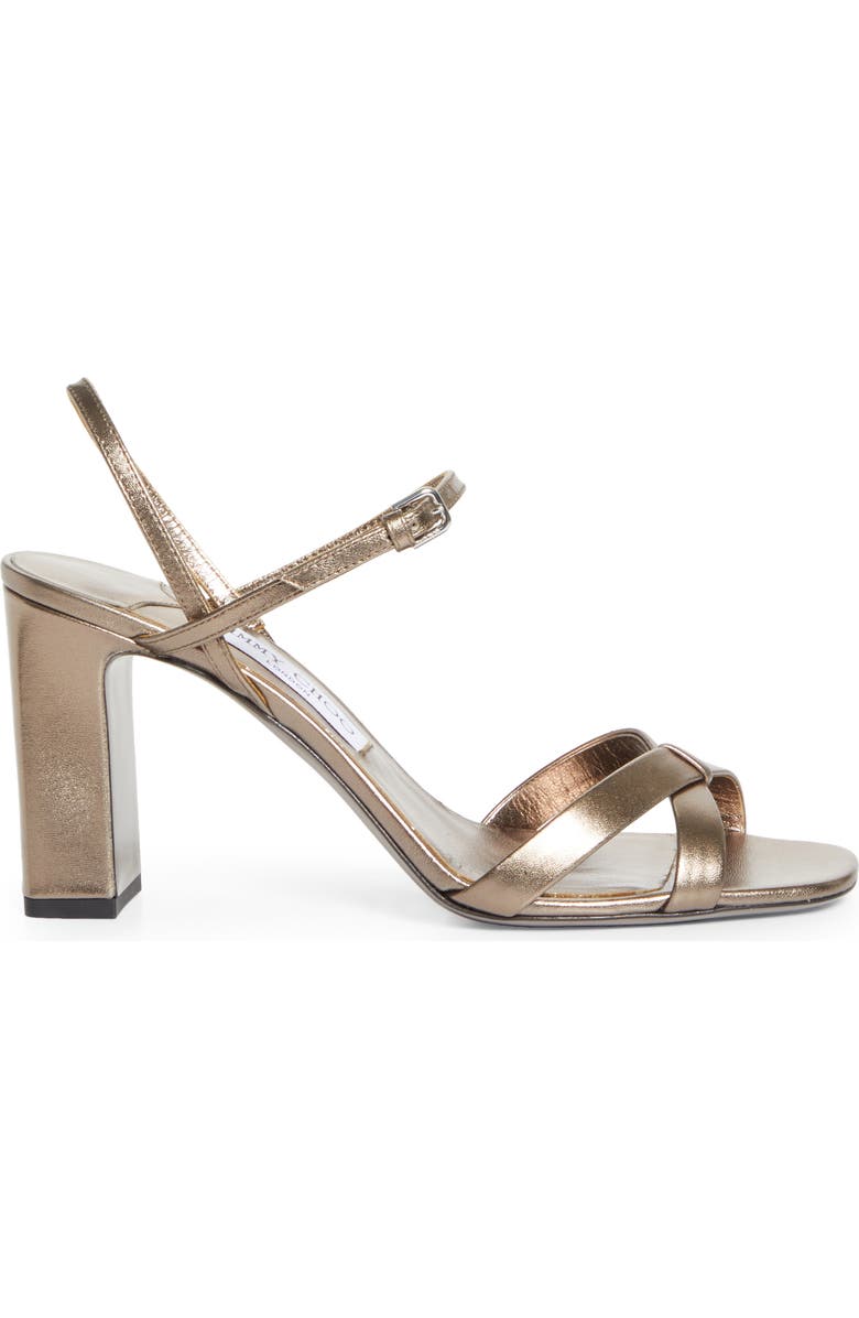 Jimmy Choo Elsy Block Heel Sandal, Alternate, color, Pewter