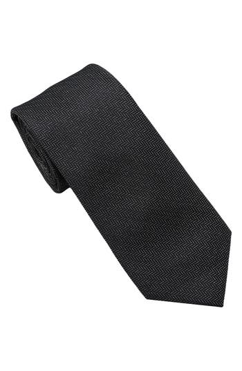Karl Lagerfeld Paris Herringbone Print Tie In Black