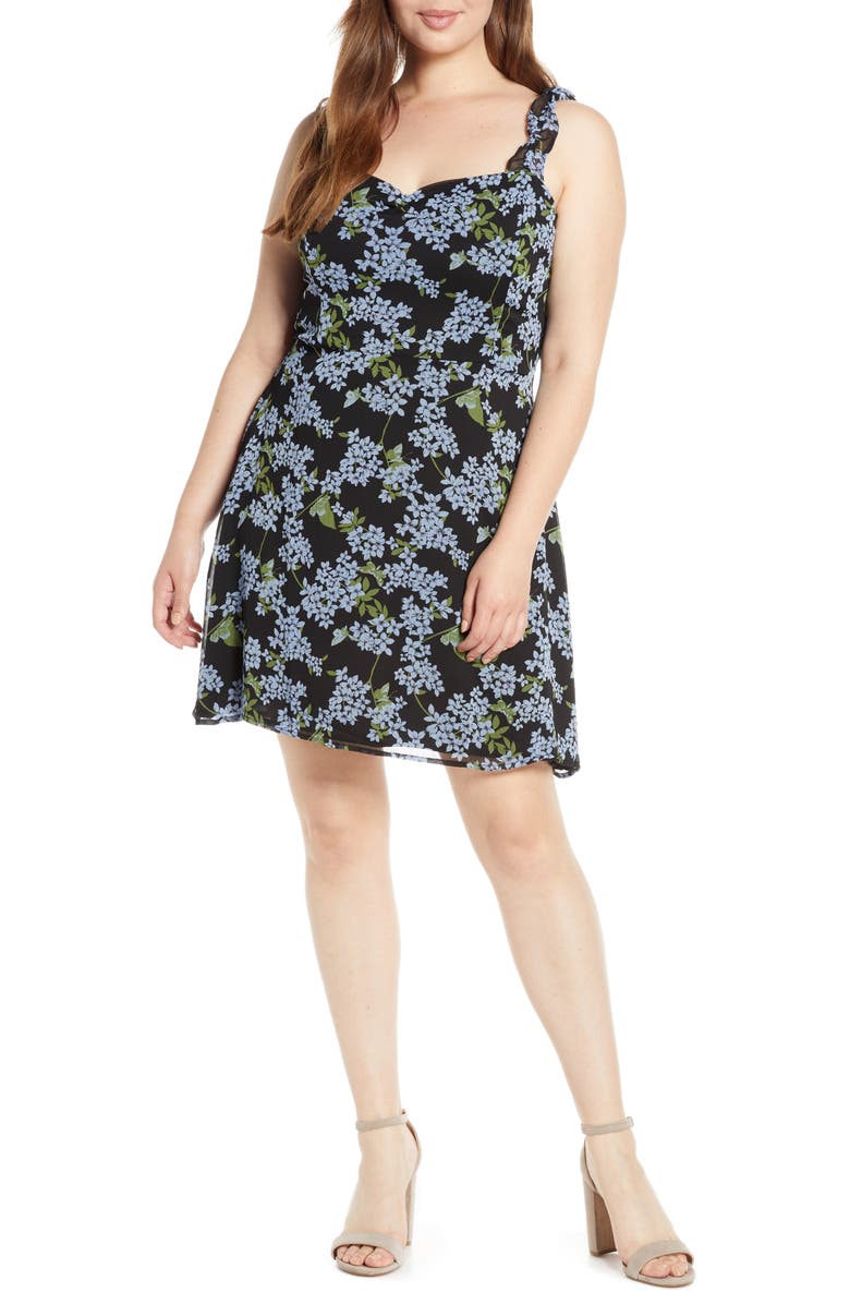 All in Favor Stella Ruffle Strap Minidress, Alternate, color, 