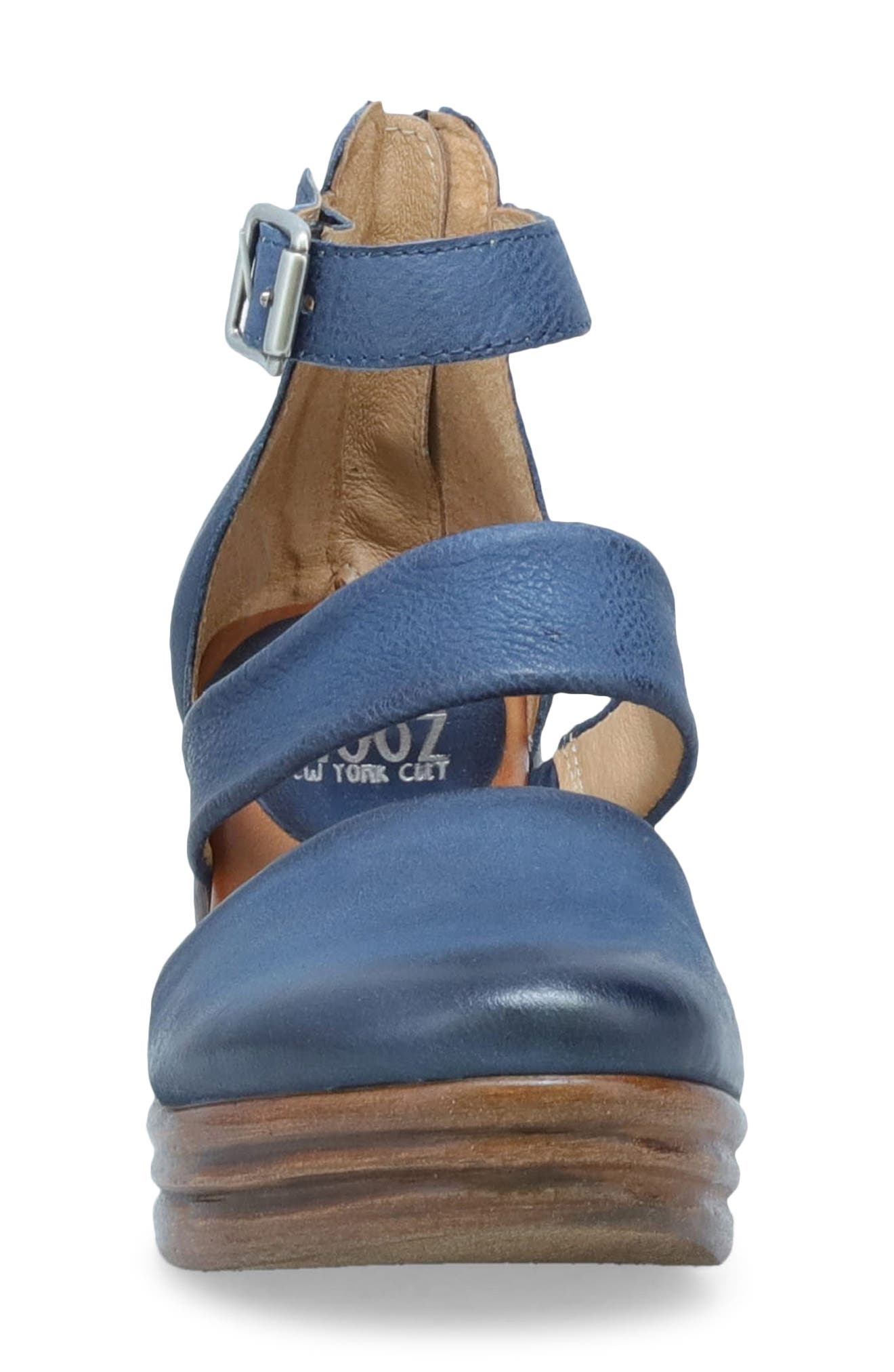 Miz Mooz Amia Ankle Strap Platform Wedge Clog, Alternate, color, River