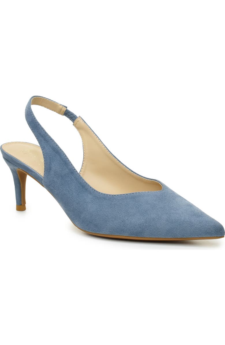 Nicole Miller V-Cut Slingback Pump, Main, color, Light Blue Suede