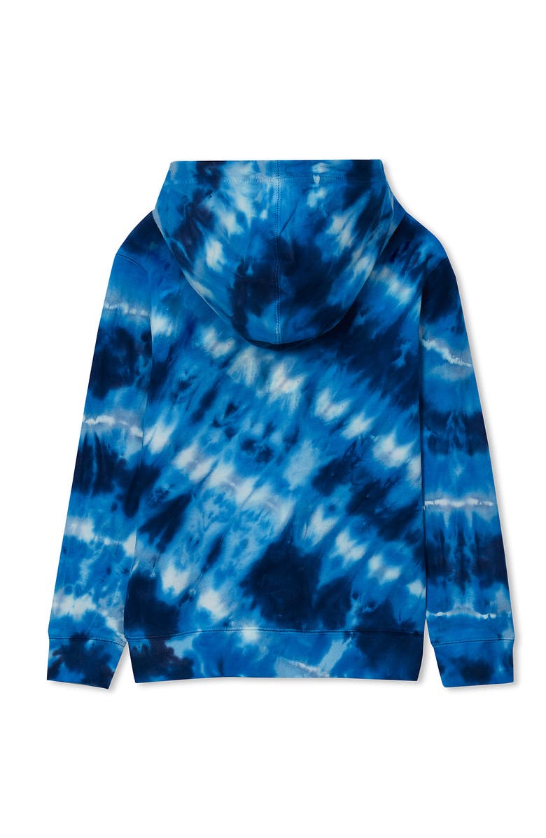 Lands' End Boys Full Zip French Terry Hooded Sweatshirt, Alternate, color, Blue Brushed Tie Dye