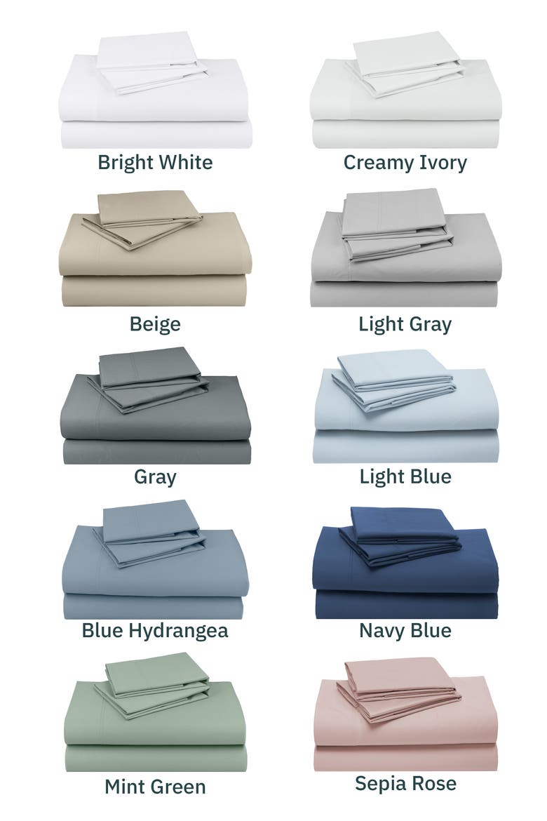 Signature Comfort 100% Egyptian Cotton Soft Sateen Sheet Set, Alternate, color, Navy Blue