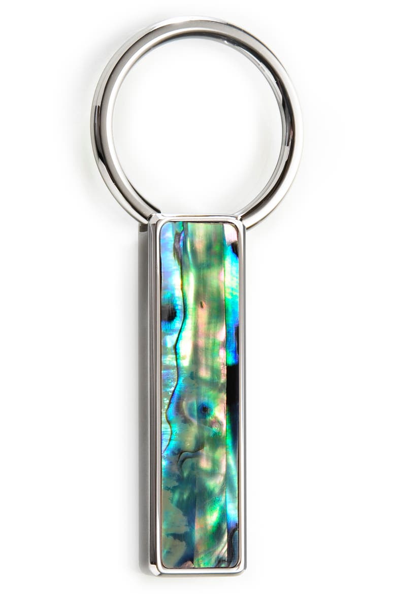 Abalone Key Chain, Main, color, SILVER / GREEN