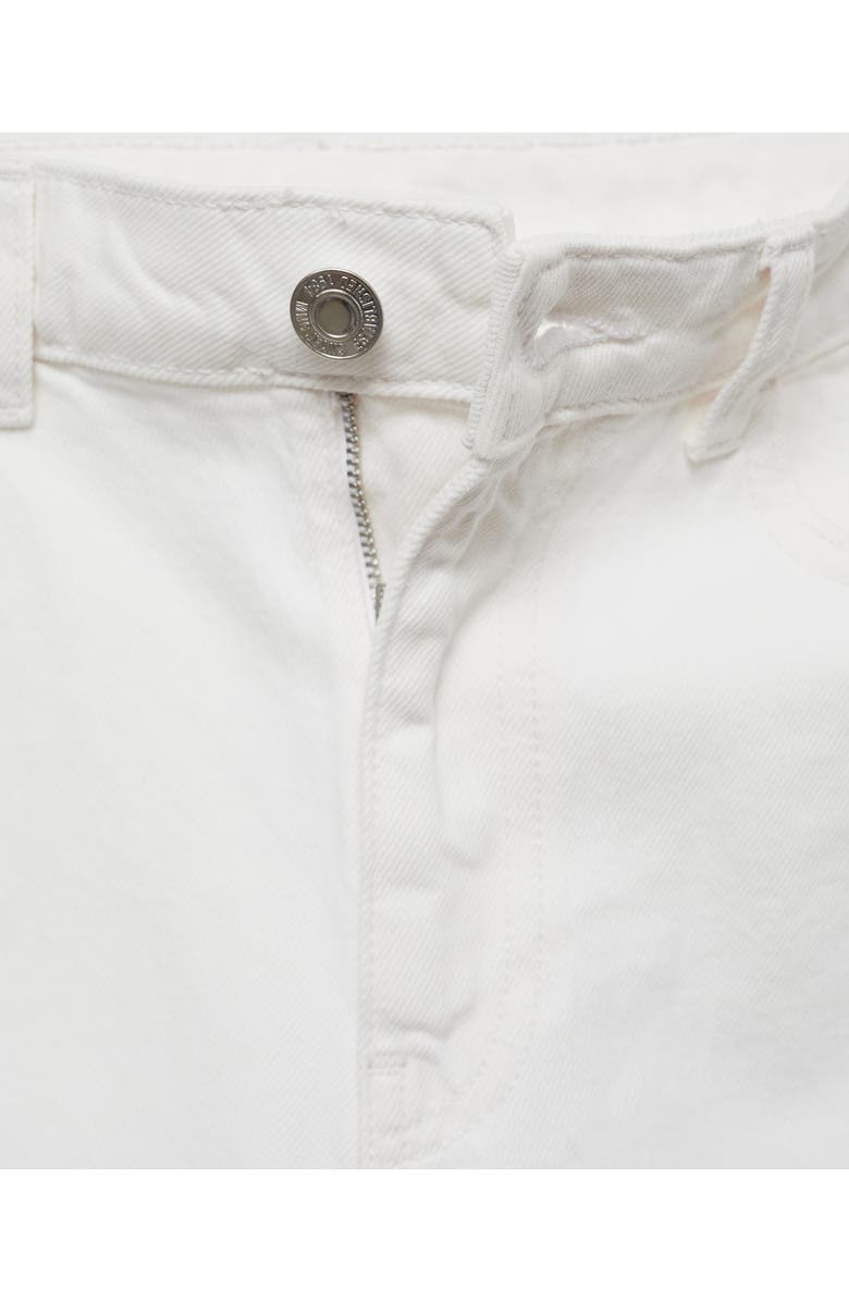 MANGO High Waist Denim Mom Shorts, Alternate, color, White