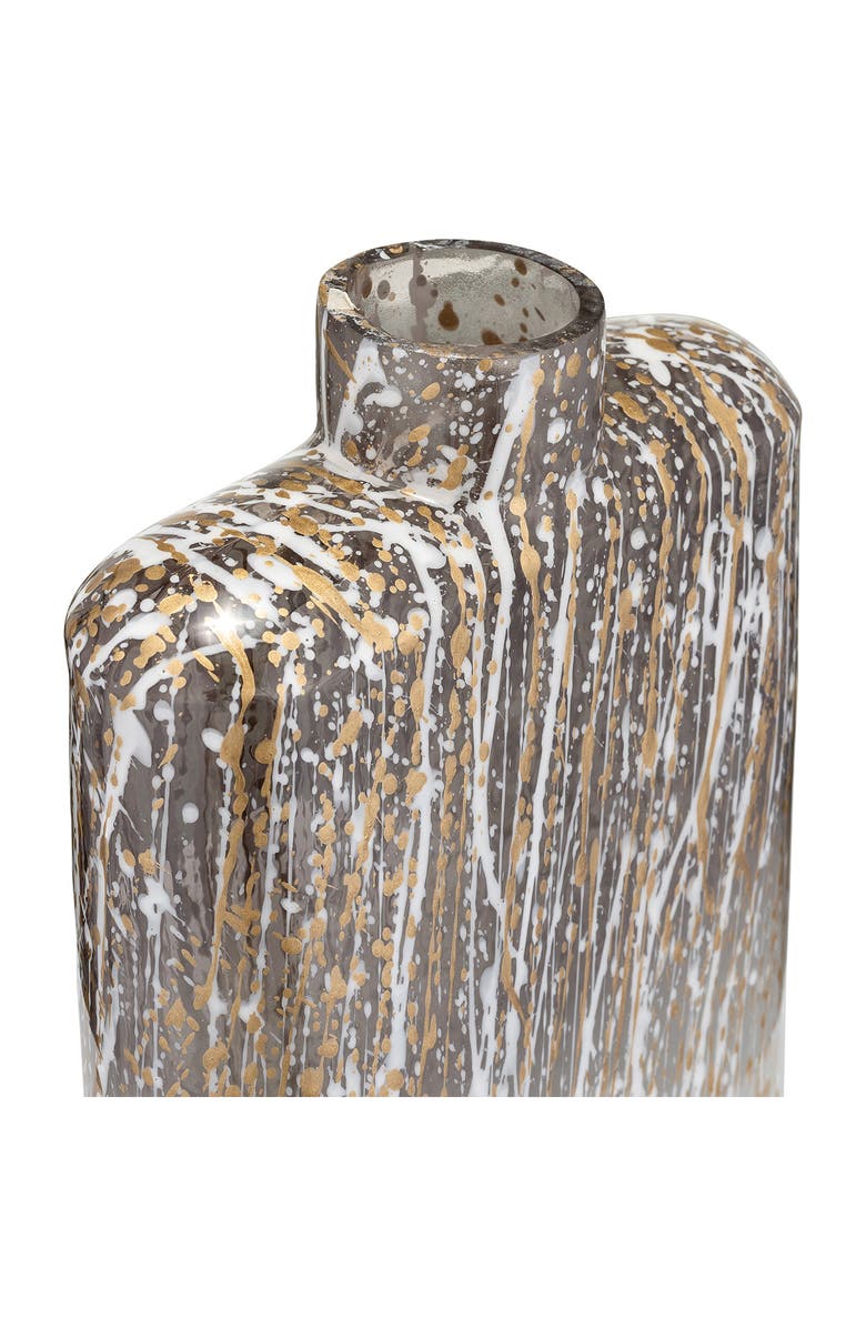 SAGEBROOK HOME Glass 13-Inch Stripe Stained Vase, Alternate, color,