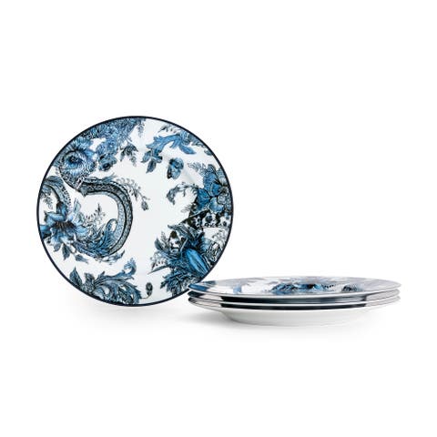 Monarcha Porcelain Salad Plate Set of 4, Blue