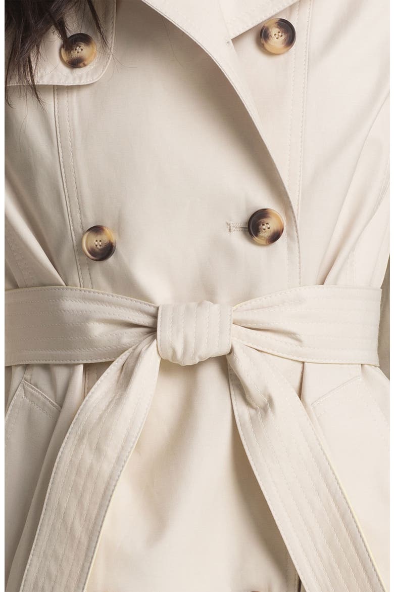 Pleat Back Trench Coat, Alternate, color, MUSLIN YELLOW