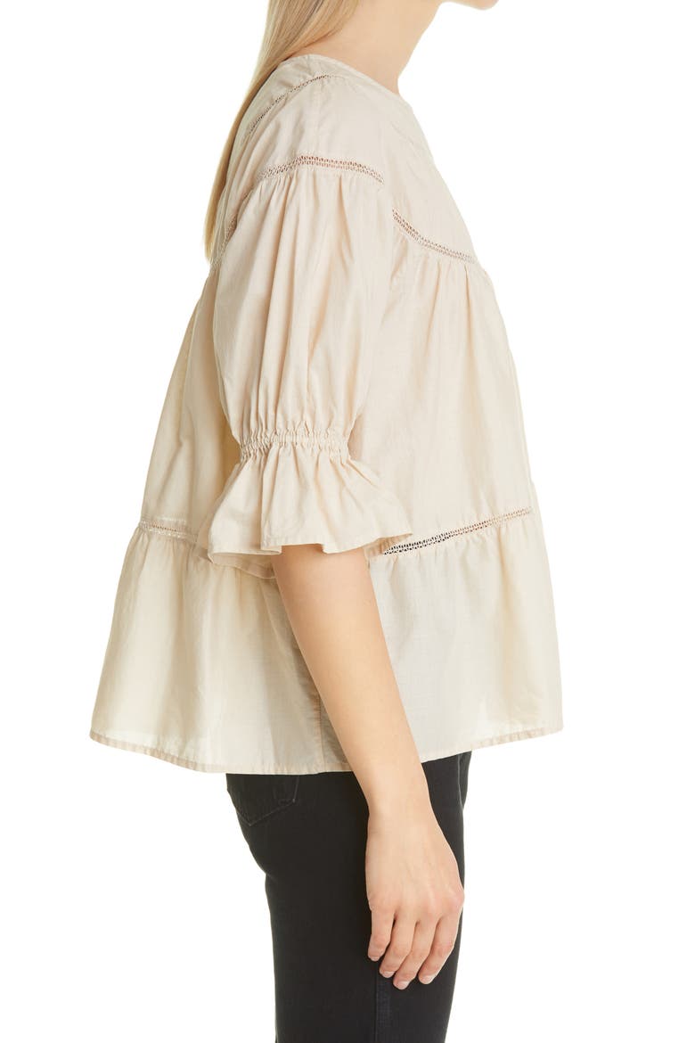 Sol Tiered Cotton Top (Nordstrom Exclusive), Alternate, color, LIGHT BEIGE