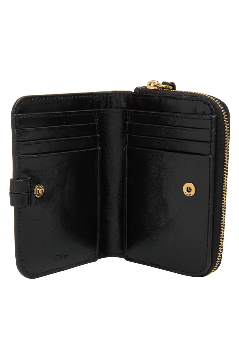 Alphabet Shiny Bifold Wallet, Alternate, color, BLACK