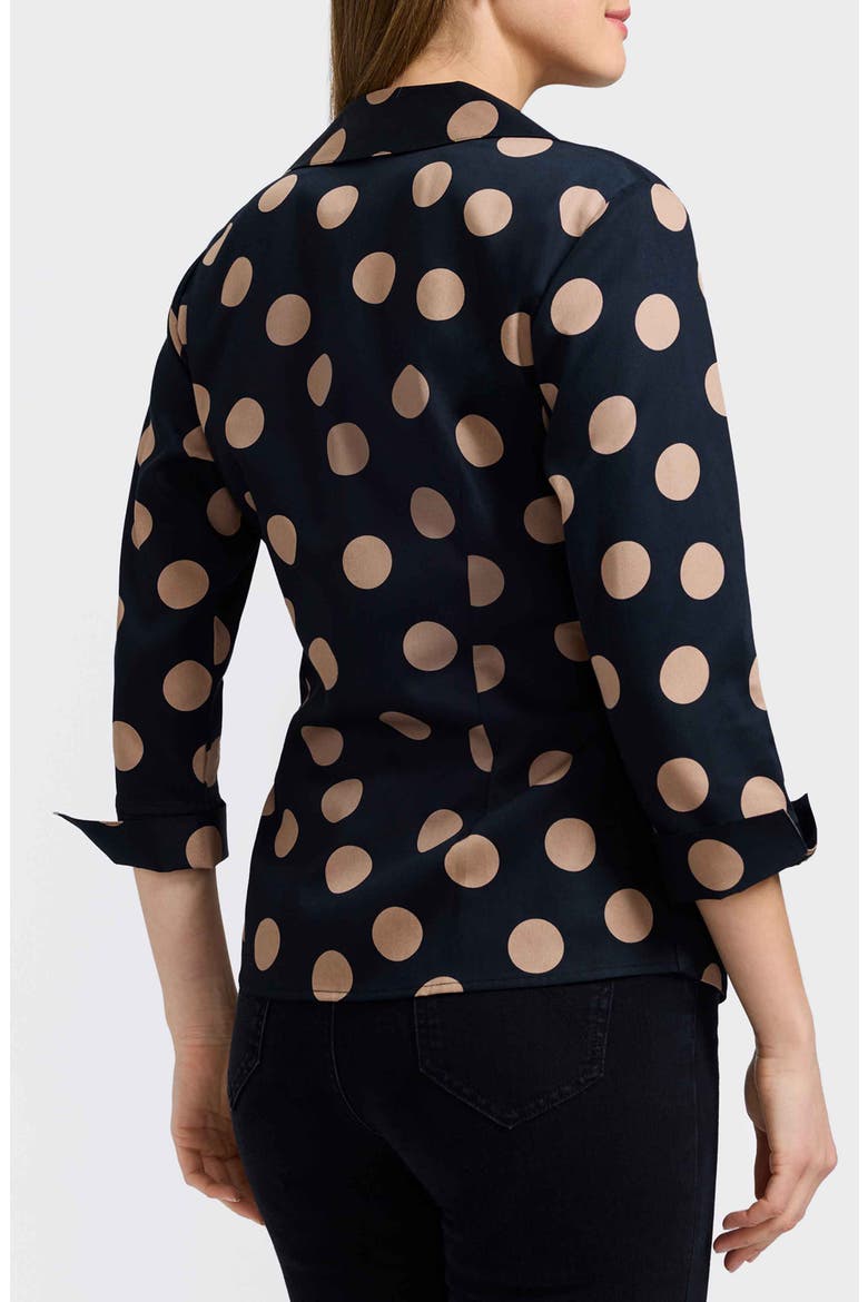 Salina Polka Dot Cotton Wrap Shirt, Alternate, color, BLACK/ ALMOND