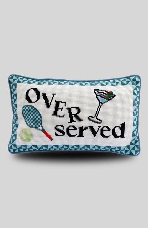 Overserved Needlepoint Pillow