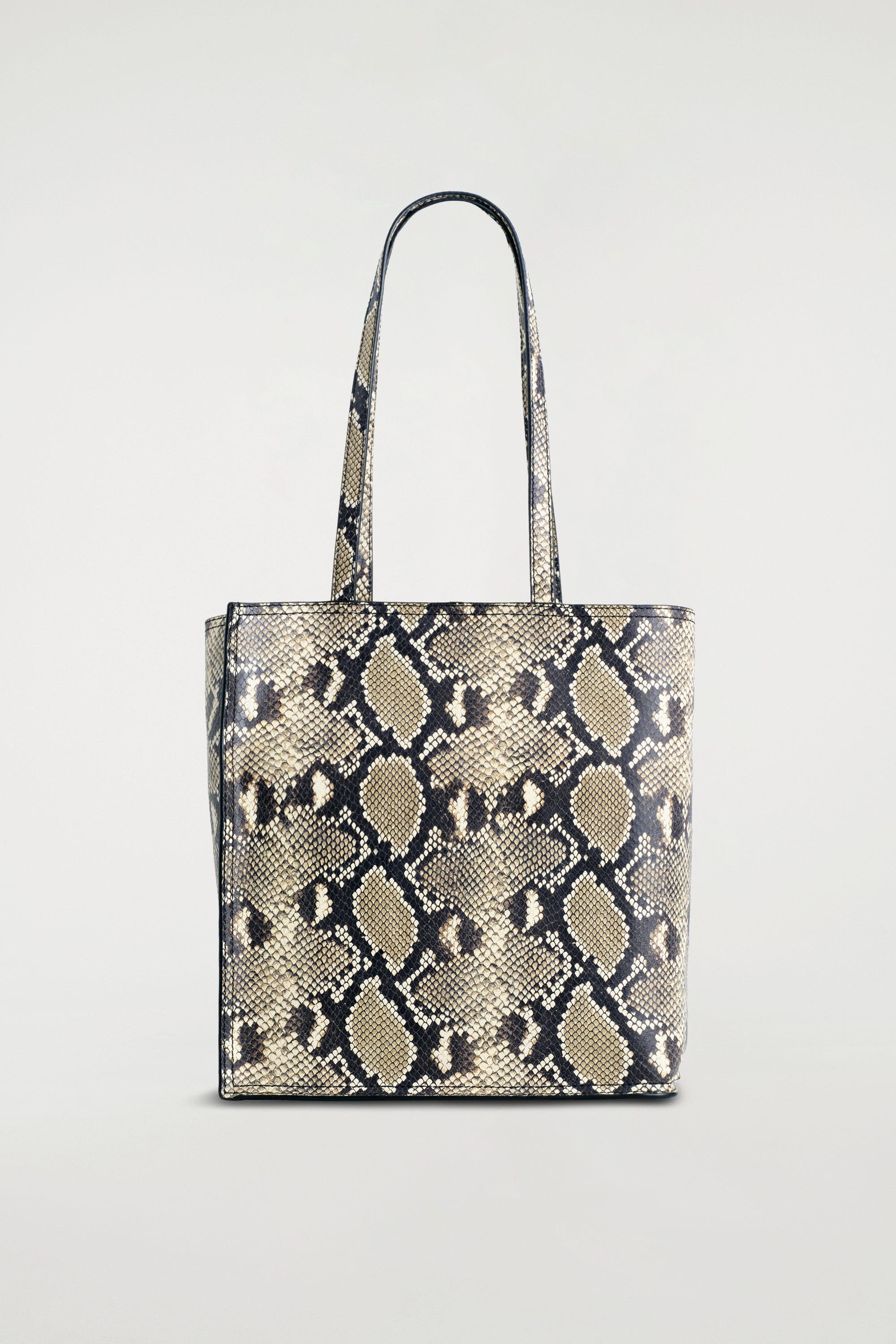 COS Townhouse Shopper Bag - Leather, Alternate, color, Beige / Snakeskin Effect