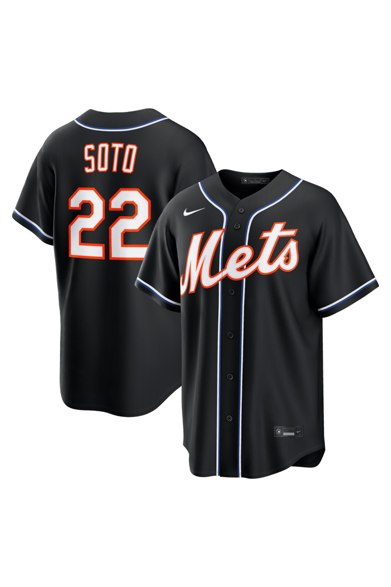 Men's Nike Juan Soto New York Mets Fashion Replica Black Out Jersey, Main, color, Black
