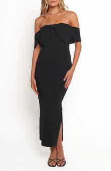 Petal & Pup Off the Shoulder Body-Con Midi Dress