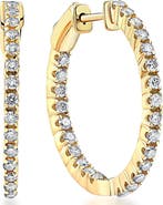 Bliss Diamond 1 Ct Diamond Inside Outside Hoops Lab Grown Earrings Gold 1"Tall