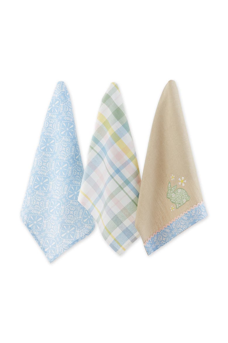 Garden Bunny Assorted Dishtowel Set/3, Main, color, Garden Bunny