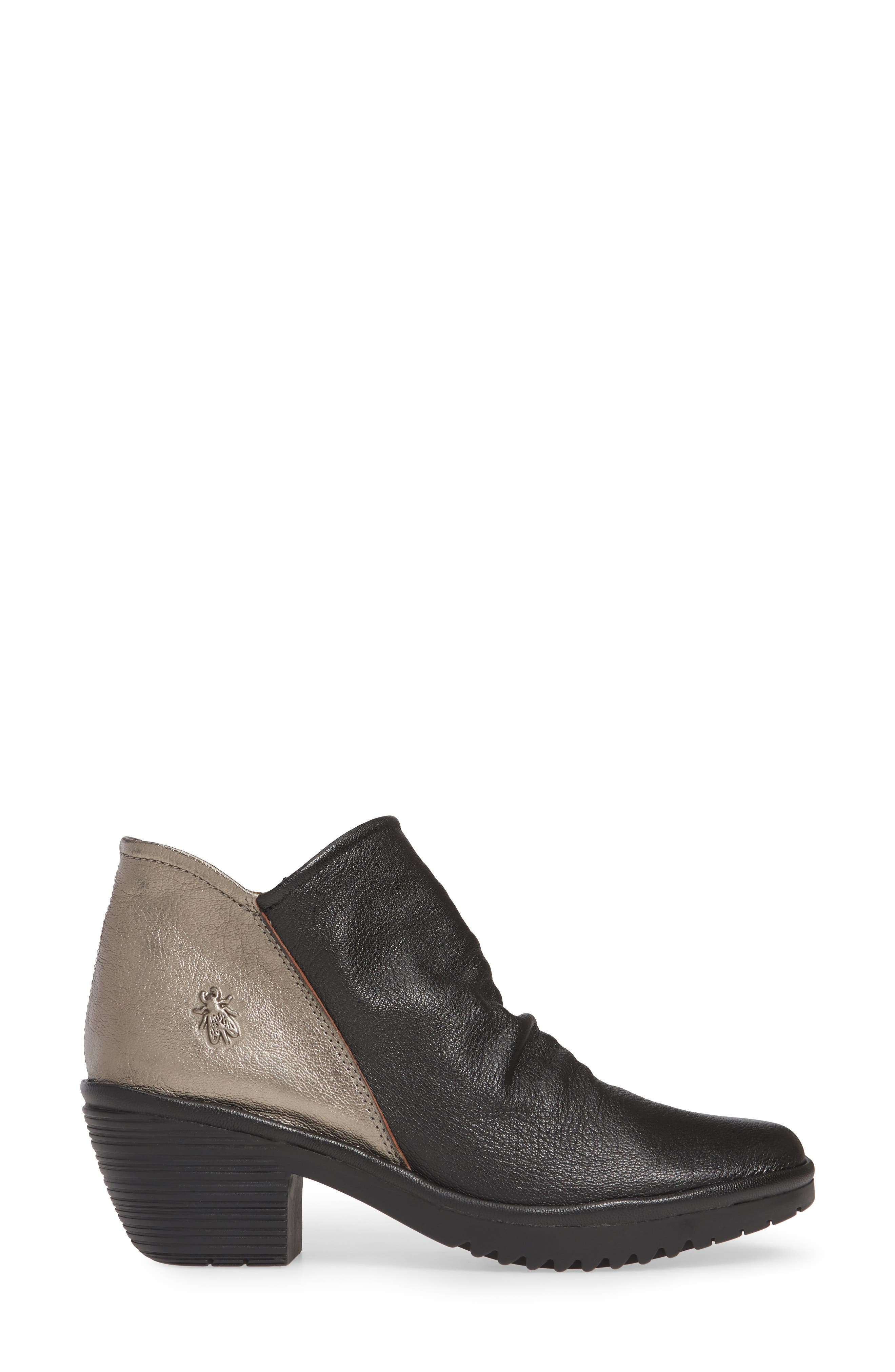 Wezo Bootie, Alternate, color, BLACK/ BRONZE LEATHER