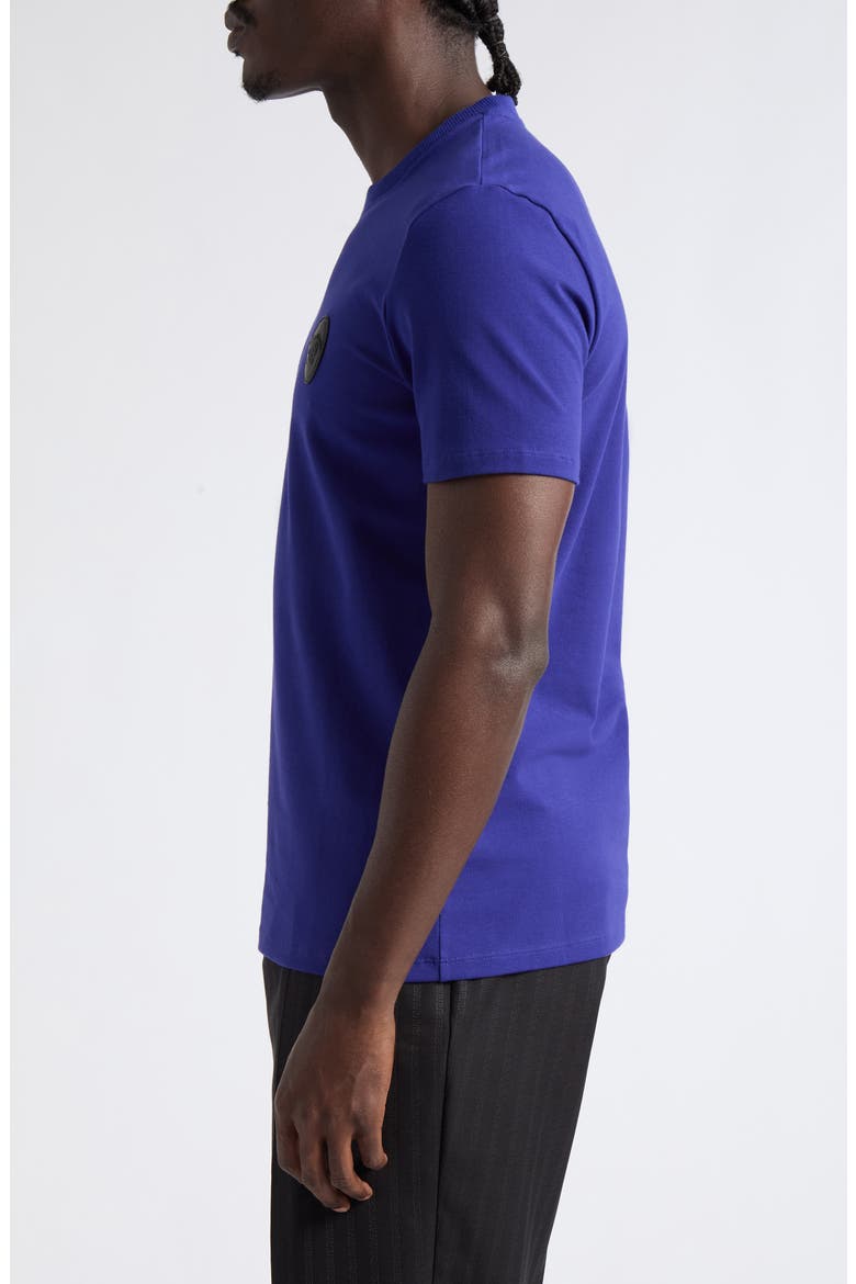 Leather Medusa Patch Stretch Cotton T-Shirt, Alternate, color, BRIGHT INK BLUE