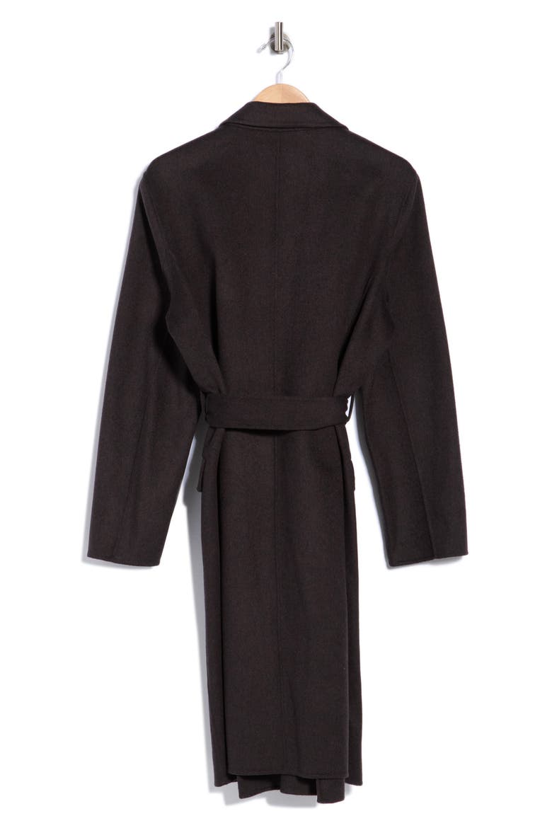 Wool & Cashmere Belted Coat, Alternate, color, DARK BROWN