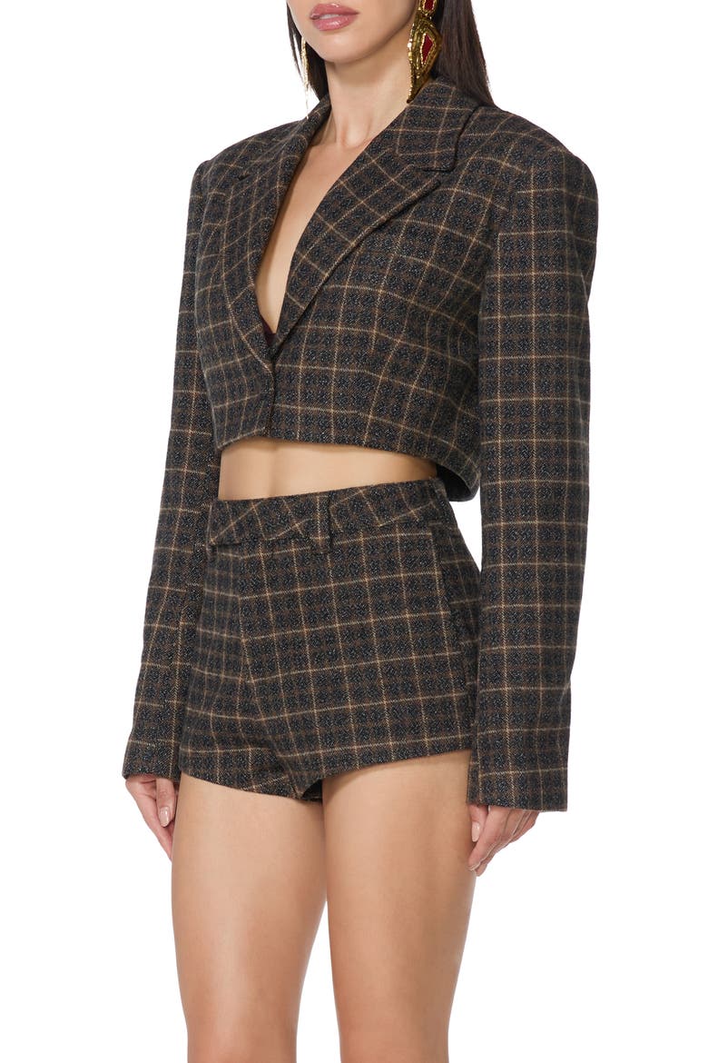 Plaid Crop Jacket, Alternate, color, CHARCOAL PLAID